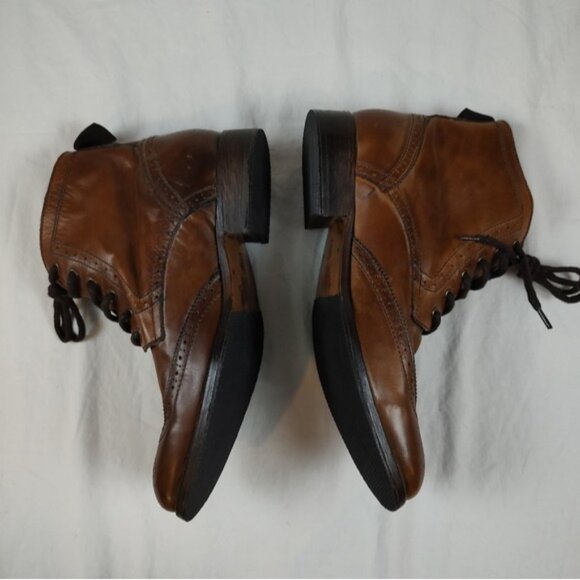 H by Hudson Angus Brown Leather Brogue Lace Up Boots Euro 43 - Picture 5 of 15